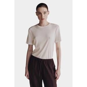 NEW MIJEONG PARK cotton tencel ribbed t-shirt in white